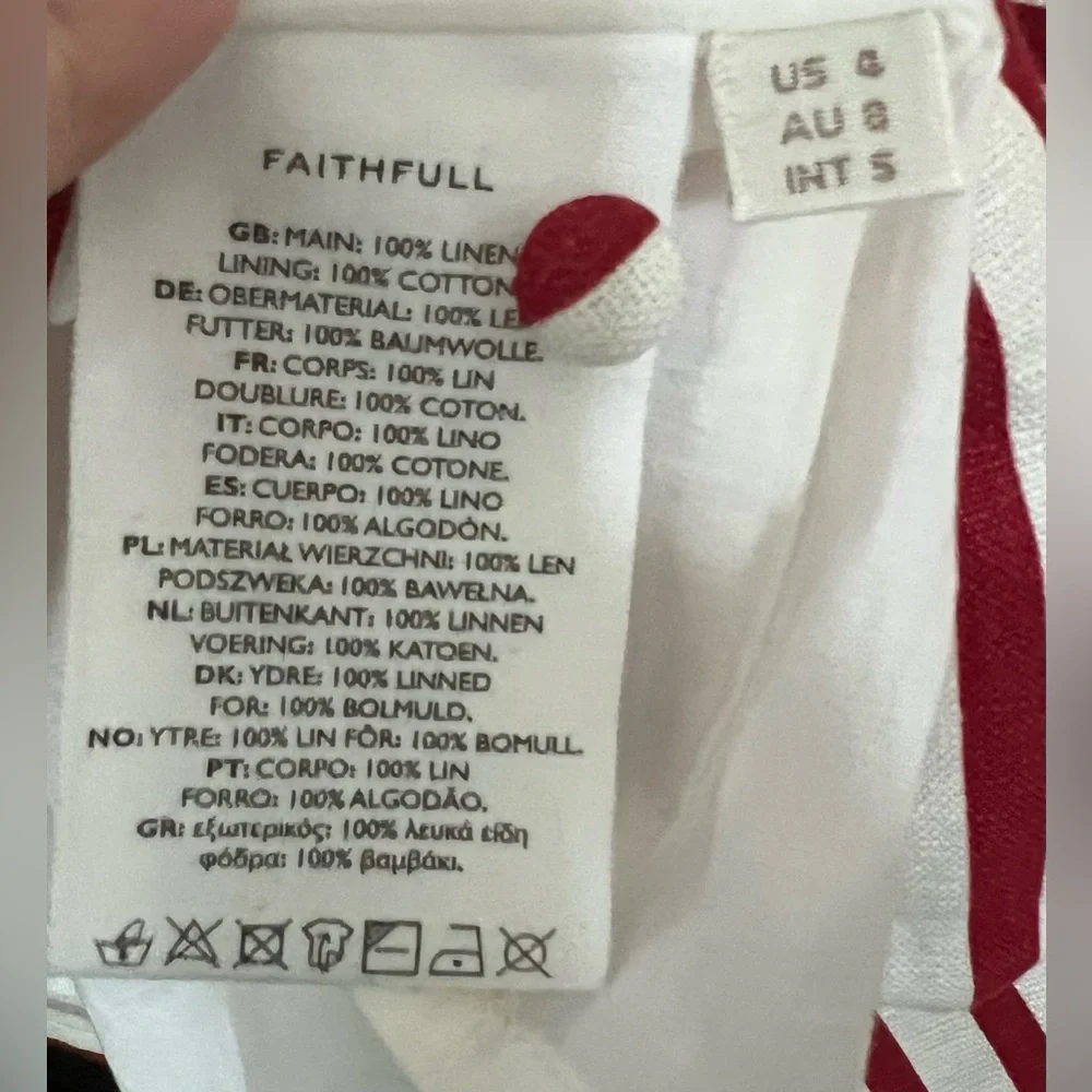 NWT Faithfull The Brand Red Breton Stripe Kelly Mini Dress, Size 4 (Small) - Picture 15 of 15